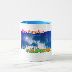 "Los Angeles CALIFORNIA" Palm Trees Sunshine Cup Mok