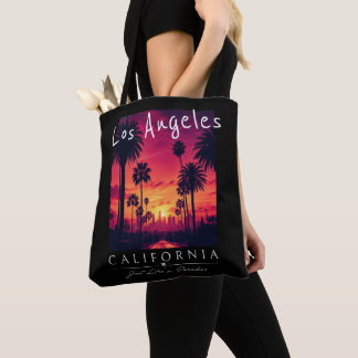 Los Angeles California Paradijs Zonsondergang Retr Draagtas