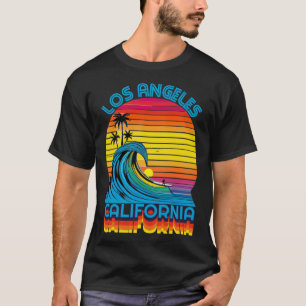 Los Angeles California Retro Throwback Surf & Beac T-shirt