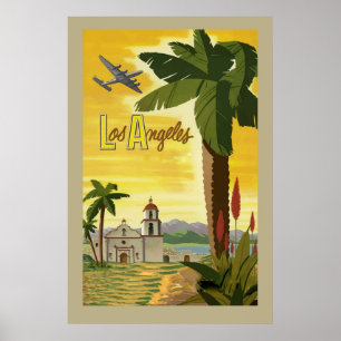 Los Angeles California Retro Vintage Travel Poster
