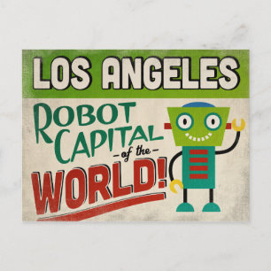 Los Angeles California Robot - Funny  Briefkaart