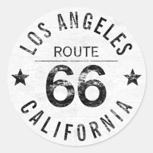 Los Angeles California Route 66 Ronde Sticker