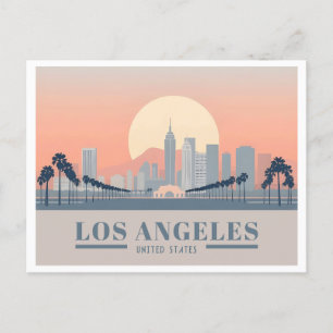 Los Angeles California Skyline Pastel Travel Briefkaart