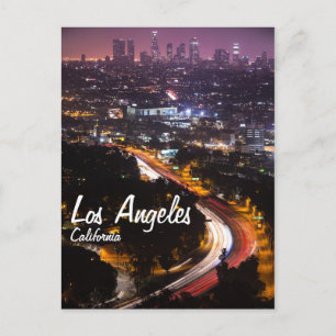 Los Angeles, California Skyline 's nachts Briefkaart