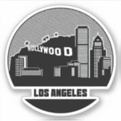 Los Angeles California Skyline Sticker (Voorkant)