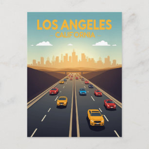 Los Angeles California Snelweg Verkeer Briefkaart