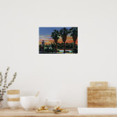 Los Angeles California Sunset in Echo Park Poster (Keuken)