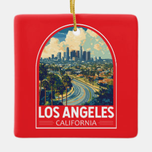 Los Angeles California Travel Art Embleem Keramisch Ornament