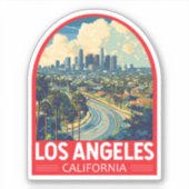 Los Angeles California Travel Art Embleem Sticker (Voorkant)