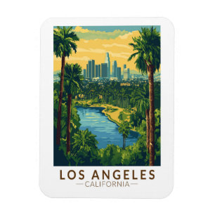 Los Angeles California Travel Art Vintage Magneet