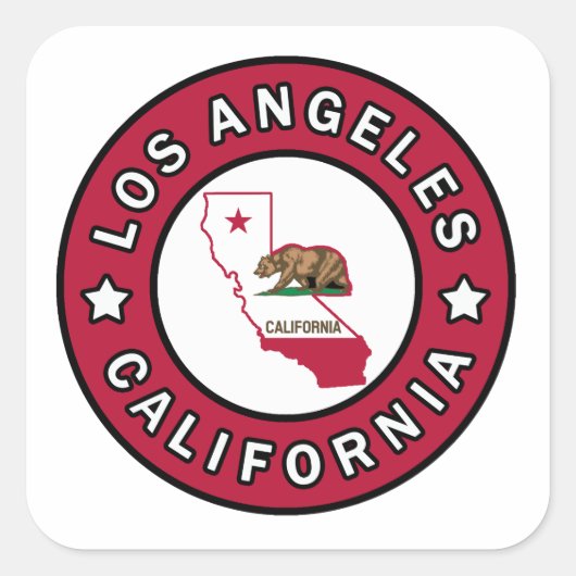 Los Angeles California Vierkante Sticker (Voorkant)