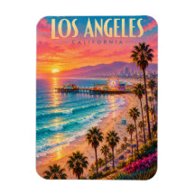 Los Angeles California Zonsondergang Reisposter