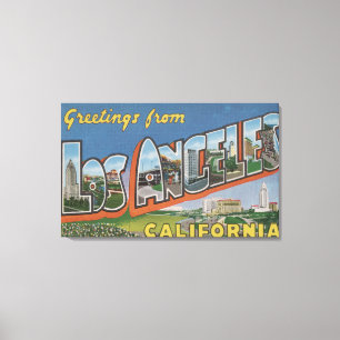 Los Angeles, CaliforniaLarge Letter Scenes 2 Canvas Afdruk