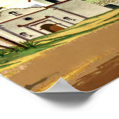 Los Angeles, Californie, affiche de voyage. (Coin)