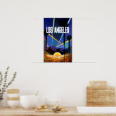 Los Angeles, Californie, affiche de voyage. (Cuisine)