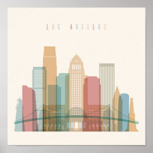 Los Angeles, Californië City Skyline Poster