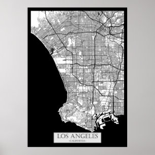 Los Angeles Californië Kaart Poster