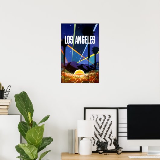 Los Angeles, Californië, reisposter. Poster (Thuiskantoor)