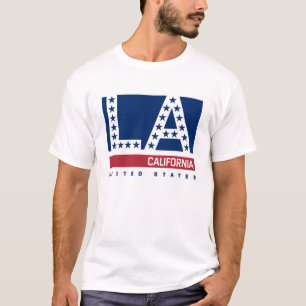 Los Angeles, Californië   Rode, witte en blauwe s T-shirt
