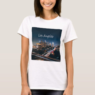 Los Angeles Californië stadsgezicht bij nacht T-shirt