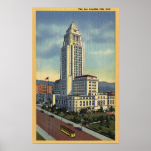 Los Angeles, Californië-Uitzicht van het stadhuis Poster