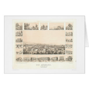 Los Angeles, carte panoramique 1857 (0903A) de CA