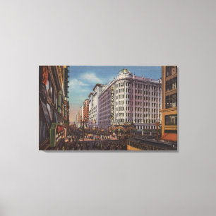 Los Angeles, CAView of Warner Bros. op 7e St. Canvas Afdruk