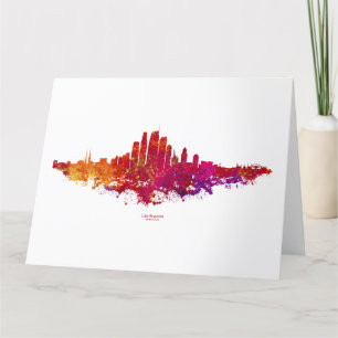 Los Angeles City Skyline kleurrijk Bedankkaart