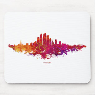 Los Angeles City Skyline kleurrijk Muismat