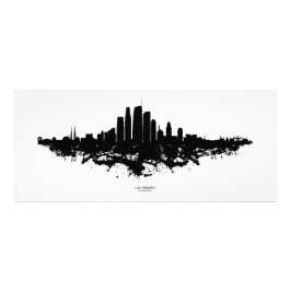 Los Angeles City Skyline Waterverf Foto Afdruk