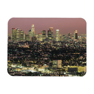 Los Angeles Cityscape bij nacht Magneet