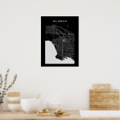 Los Angeles Dark City Map Poster (Keuken)