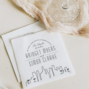 Los Angeles Deco Skyline Weddenschap Napkins Servet