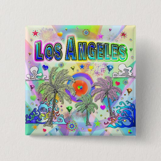 Los Angeles Deep Dream Button (Voorkant)