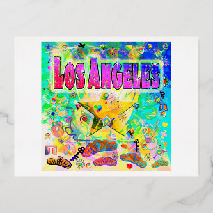 Los Angeles Epoch Uur Postkaart Folie Feestdagen Briefkaart