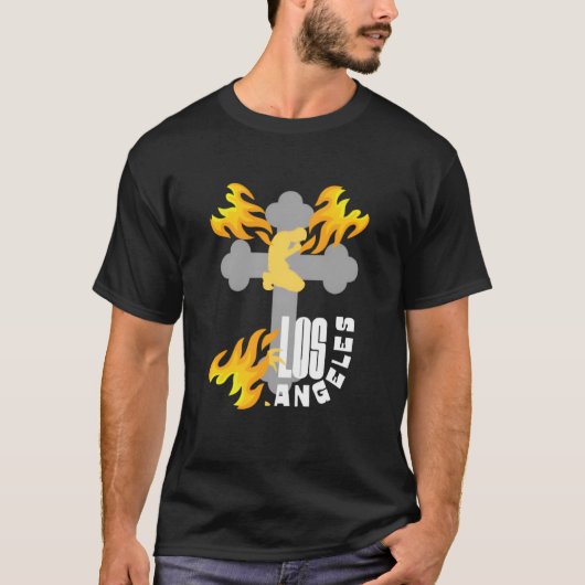 Los Angeles Fire Tribute Bold Graphic & Support NL T-shirt (Voorkant)