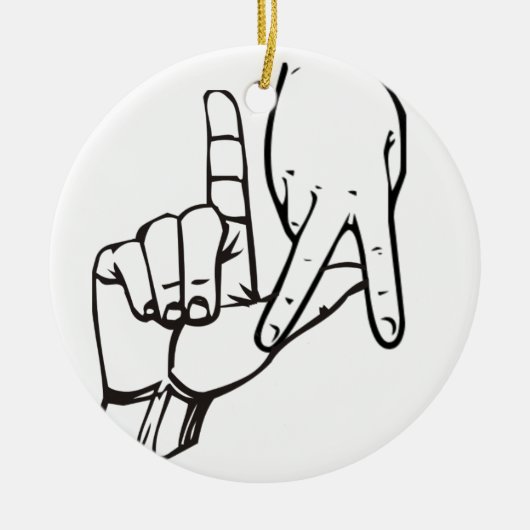 Los Angeles Hand Sign Keramisch Ornament (Voorkant)