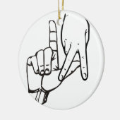 Los Angeles Hand Sign Keramisch Ornament (Links)