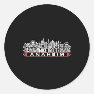 Los Angeles Honkbal Team All Time Legenden Anaheim Ronde Sticker