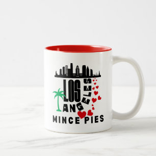 Los Angeles houdt van Mince Pies stadsgezicht Tweekleurige Koffiemok