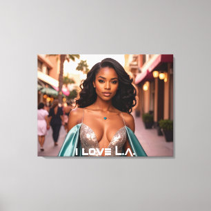 LOS ANGELES - IK HOU VAN L.A. CANVAS AFDRUK