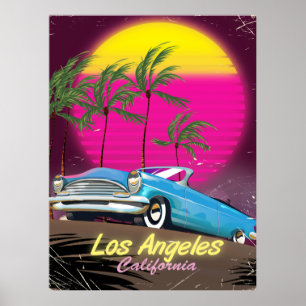 Los Angeles jaren 80 Retro Reisprint Poster