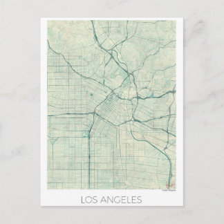 Los Angeles kaart US, blauwe waterverf