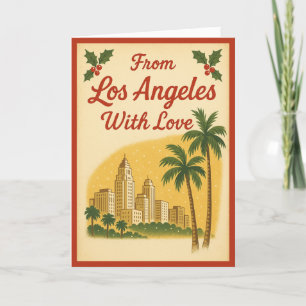 Los Angeles Kerst Opgevouwen Feestdagen Kaart