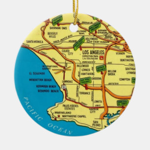 Los Angeles kleurrijke kaart Keramisch Ornament