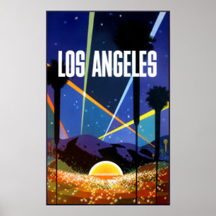 Los Angeles, la Californie, affiche de voyage