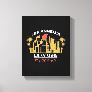 Los Angeles LA USA City of Angels Skyline Design Canvas Afdruk