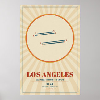 Los Angeles LAX Luchthaven Startbaan Poster | Retr