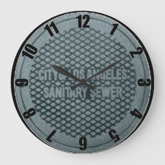 Los Angeles Man Hole Cover Horloge Customisée (Recto)