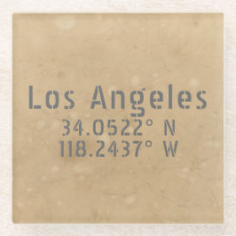 Los Angeles Map Coordinates Glazen Onderzetter
